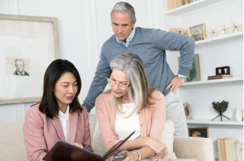 Financial Advisor meeting with clients